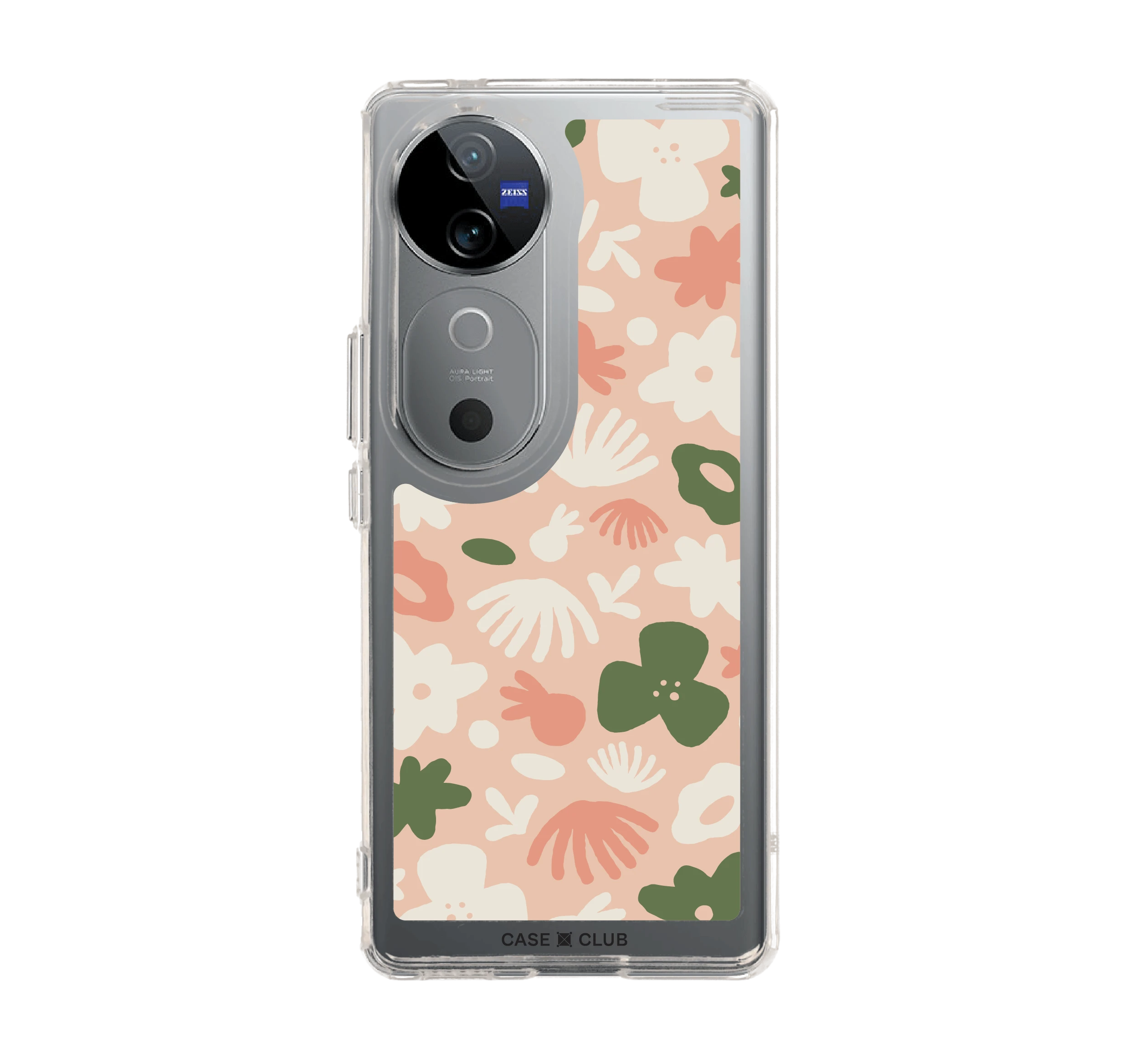 vivo v40 5g clear case pink flower pattern